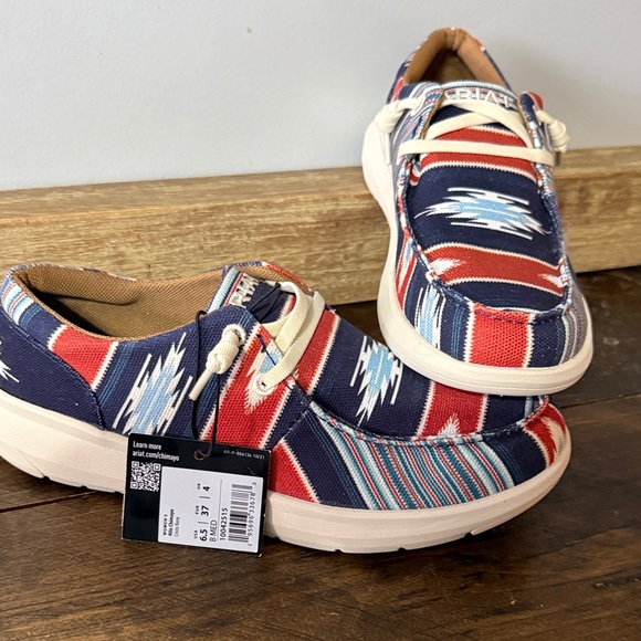 Ariat Shoes - Ariat Red and Blue Patterned Flats
